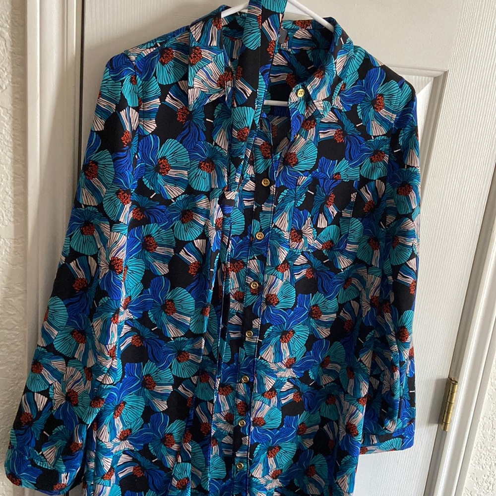 The Limited floral button down dress
